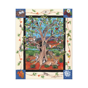 "Southwest Tree of Life" Four Seasons Canvas Print