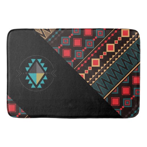 Southwest Tribal Black and Red  Bath Mat