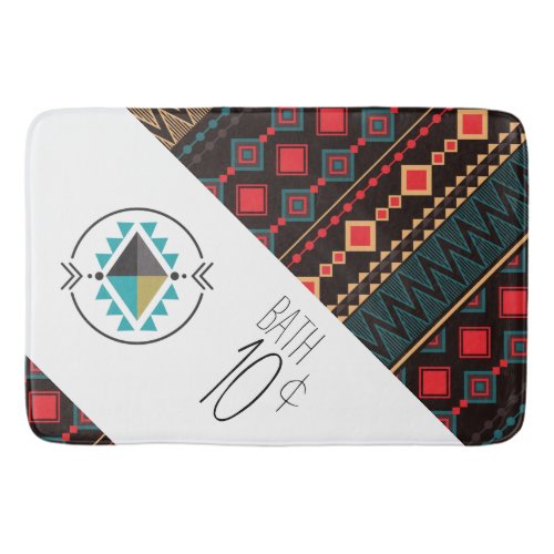 Southwest Tribal Black and Red  Bath Mat