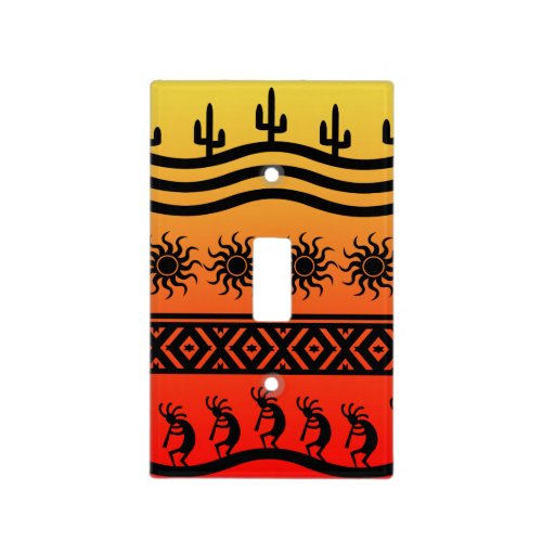 Southwest Tribal Desert Sun Cactus Kokopelli Light Switch Cover