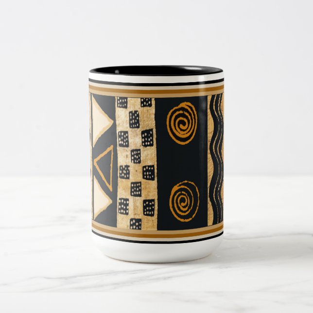 Southwest Tribal Native American Design Two-Tone Coffee Mug (Center)