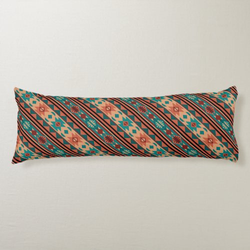 Southwest Tribal Pattern Turquoise Terracotta Body Pillow
