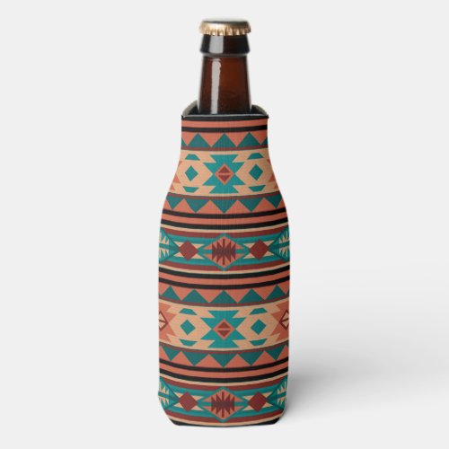 Southwest Tribal Pattern Turquoise Terracotta Bottle Cooler