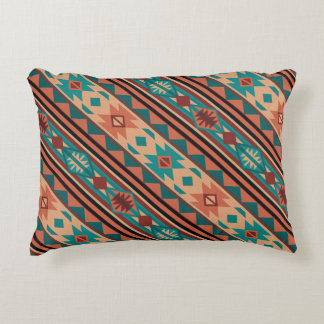 Southwest Tribal Pattern Turquoise Terracotta Decorative Pillow