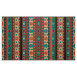 Southwest Tribal Pattern Turquoise Terracotta Fabric