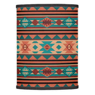 Southwest Tribal Pattern Turquoise Terracotta Lamp Shade
