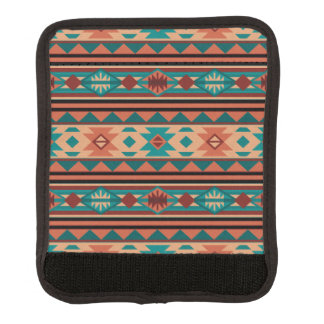 Southwest Tribal Pattern Turquoise Terracotta Luggage Handle Wrap