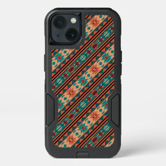Southwest Tribal Pattern Turquoise Terracotta iPhone 13 Case