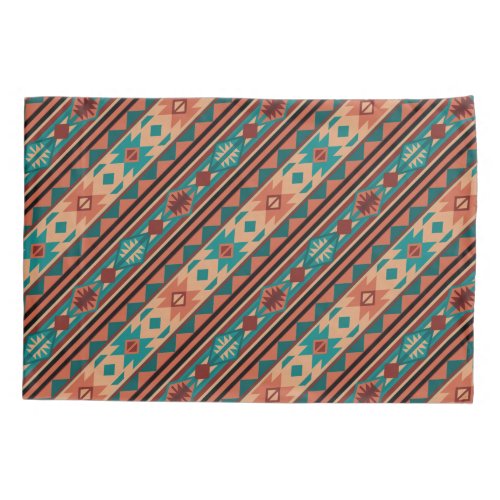 Southwest Tribal Pattern Turquoise Terracotta Pillowcase