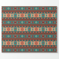 Tartan - Brown, Beige, Turquoise, Orange, Yellow Wrapping Paper Sheets, Zazzle