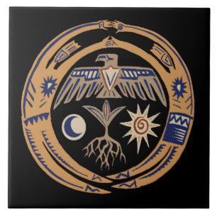 Southwest Tribal Rain Dance  Ceramic Tile