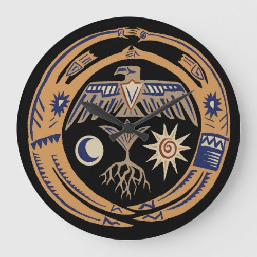 Southwest Tribal Rain Dance  Large Clock