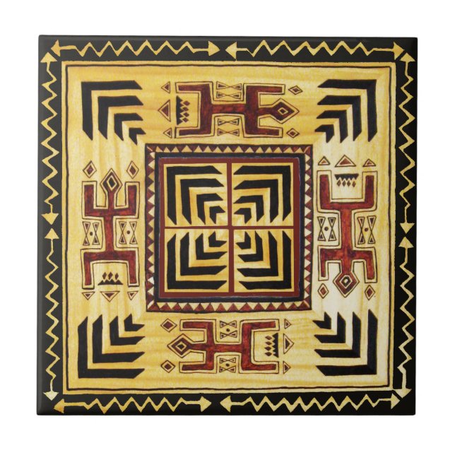 Southwest Tribal Spirits Ceramic Tile (Front)