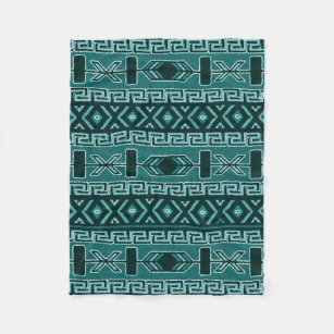 Southwest Turqouise Pattern Fleece Blanket