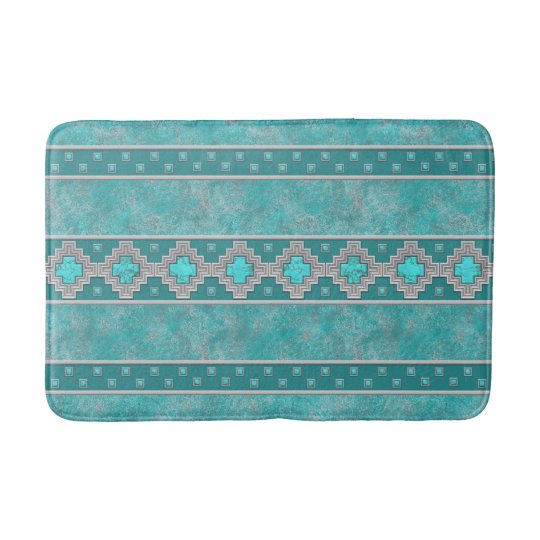 Southwest Turquoise Bathroom Mat