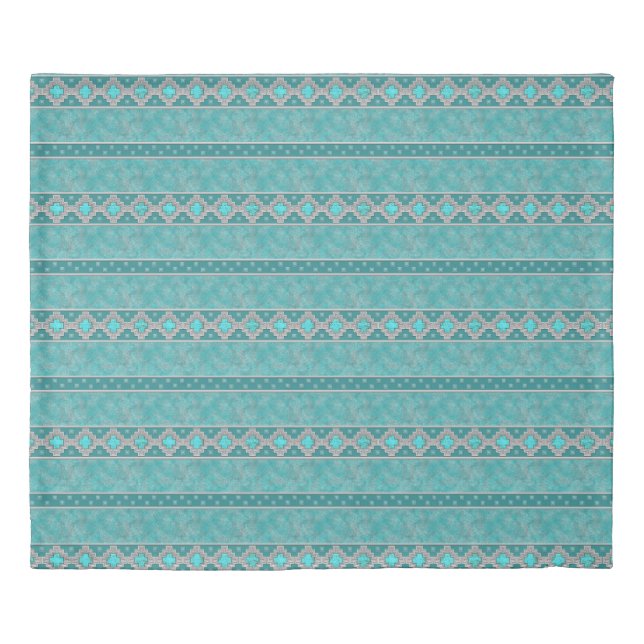Southwest Turquoise Duvet Cover (Front)
