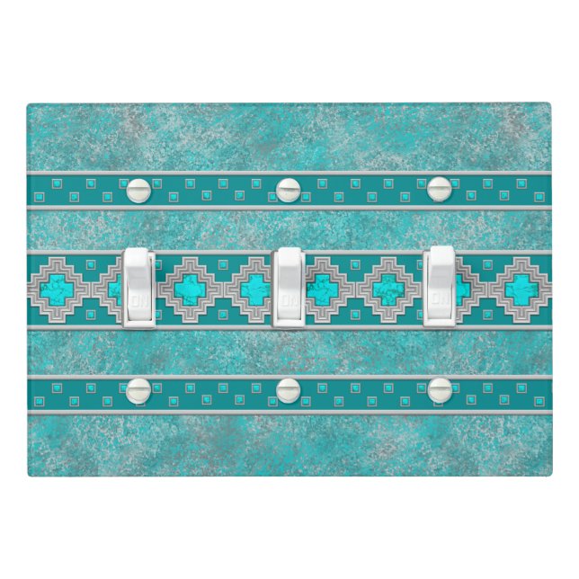 Southwest Turquoise Light Switch Cover (In Situ)