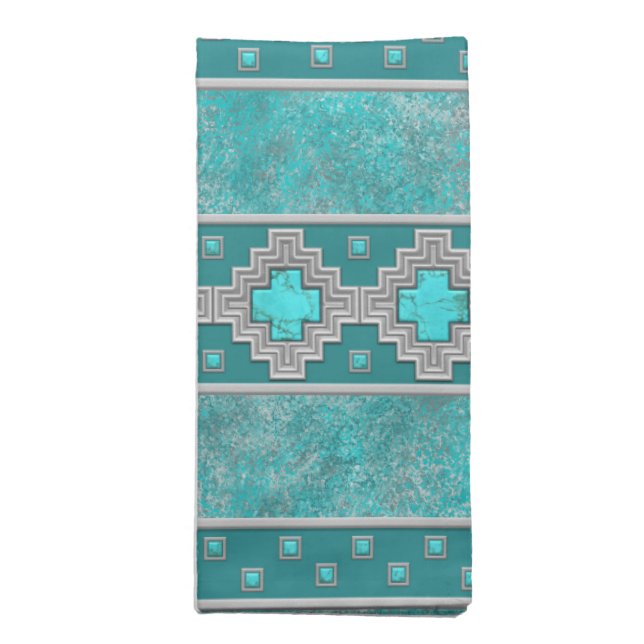 Southwest Turquoise Napkin (Folded)