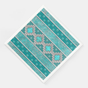 Southwest Turquoise Paper Dinner Napkins