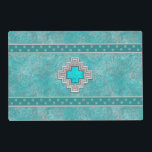 Southwest Turquoise Placemat<br><div class="desc">Inspired by the beautiful Turquoise "Sky Stone" mined in the Southwest, this original design features a turquoise and silver-grey geometric patterns. All designs created and copyrighted by Artellus. Do Not Copy!</div>