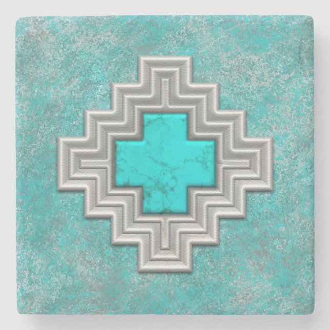 Southwest Turquoise Stone Coaster (Front)