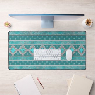 Southwest Turquoise Stone Geometric Pattern