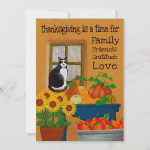 Southwest Tuxedo Cat Thanksgiving Card
