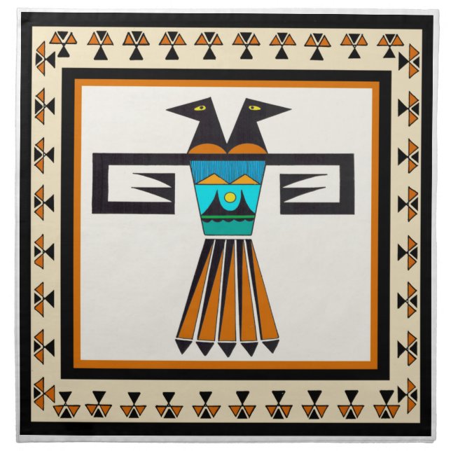 Southwest Twin Bird Head Napkin (Front)