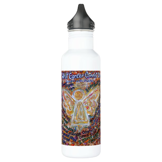 Southwest What Cancer Cannot Do Angel Stainless Steel Water Bottle (Left)