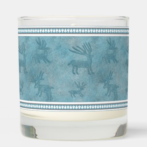 Southwest Winter Deer and Pines Pattern Scented Candle