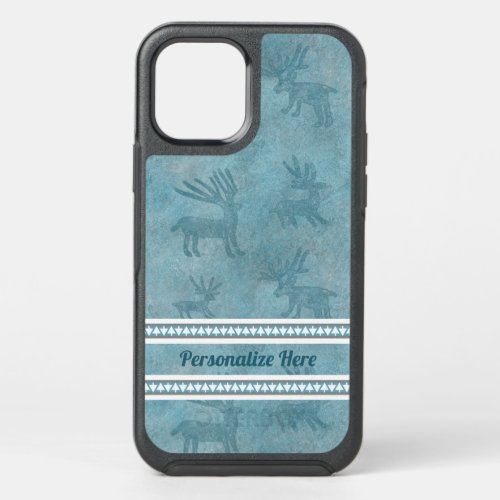 Southwest Winter Deer and Pines Personalized OtterBox Symmetry iPhone 12 Case