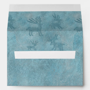 Southwest Winter Deer Blue Envelope