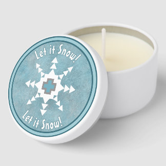 Southwest Winter Geometric Snowflake Personalized Mini Candle Favors