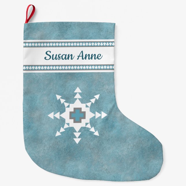 Southwest Winter Personalized Large Christmas Stocking (Front)