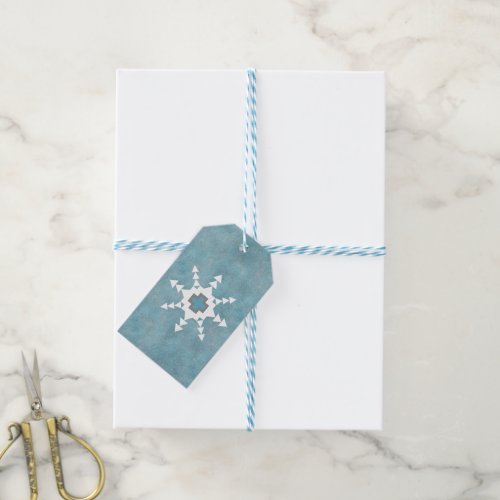 Southwest Winter Snowflake Blue and White Gift Tags