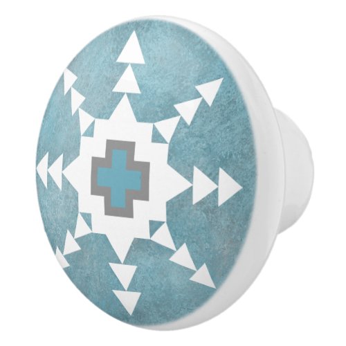 Southwest Winter Snowflake Ceramic Knob