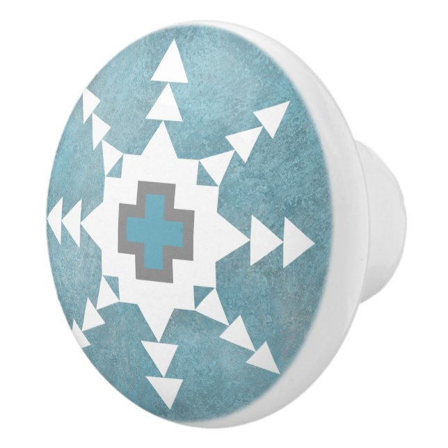 Southwest Winter Snowflake Ceramic Knob (Right)