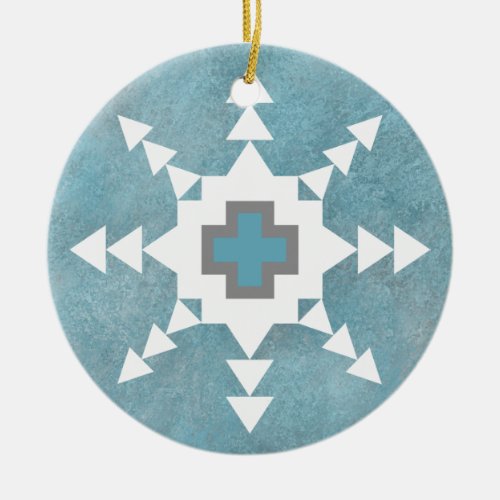 Southwest Winter Snowflake Ceramic Ornament