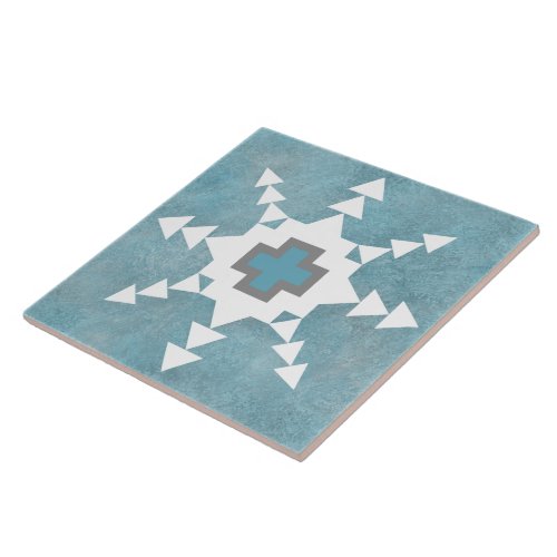 Southwest Winter Snowflake Ceramic Tile