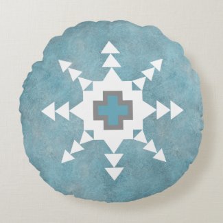 Southwest Winter Snowflake Geometric Blue & White