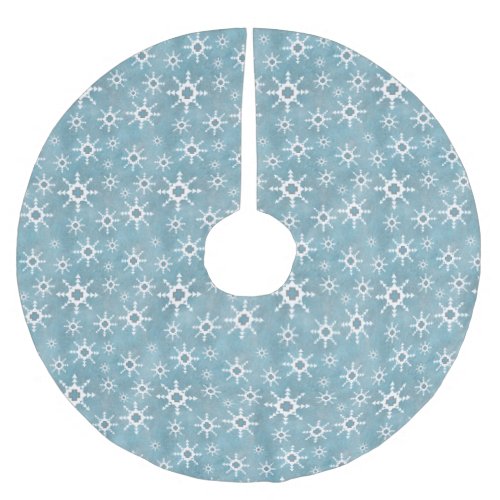 Southwest Winter Snowflakes Brushed Polyester Tree Skirt