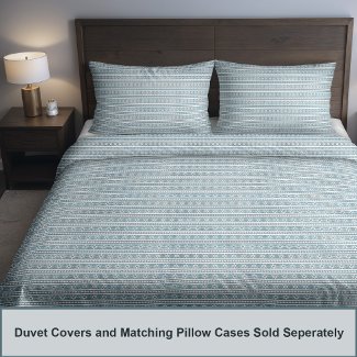 Southwest Winter Snowflakes & Pines Blue Stripe
