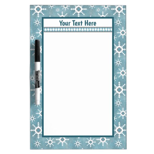 Southwest Winter Snowflakes  Pines Turquoise Dry Erase Board