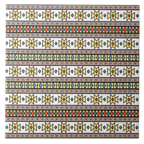 Southwest Yellow Butterflies Graphic Pattern Ceramic Tile