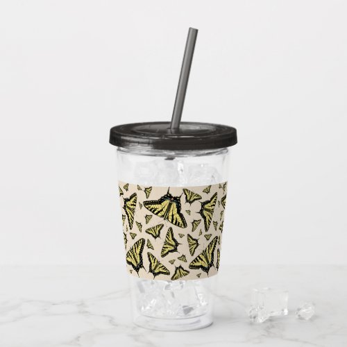Southwest Yellow Swallowtail Butterflies All Over  Acrylic Tumbler