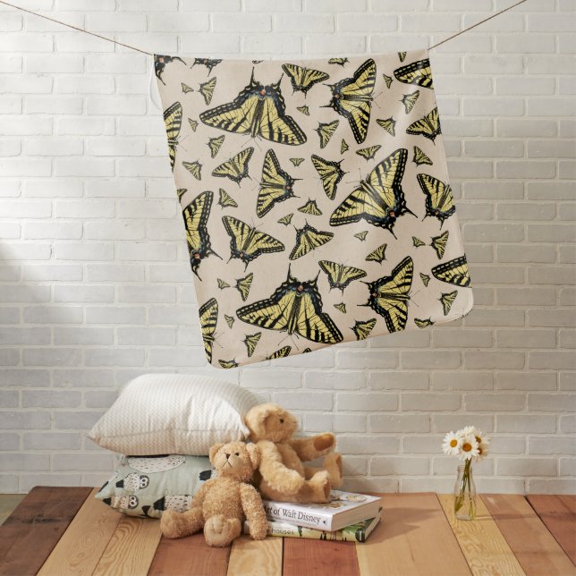 Southwest Yellow Swallowtail Butterflies All Over  Baby Blanket (In Situ)