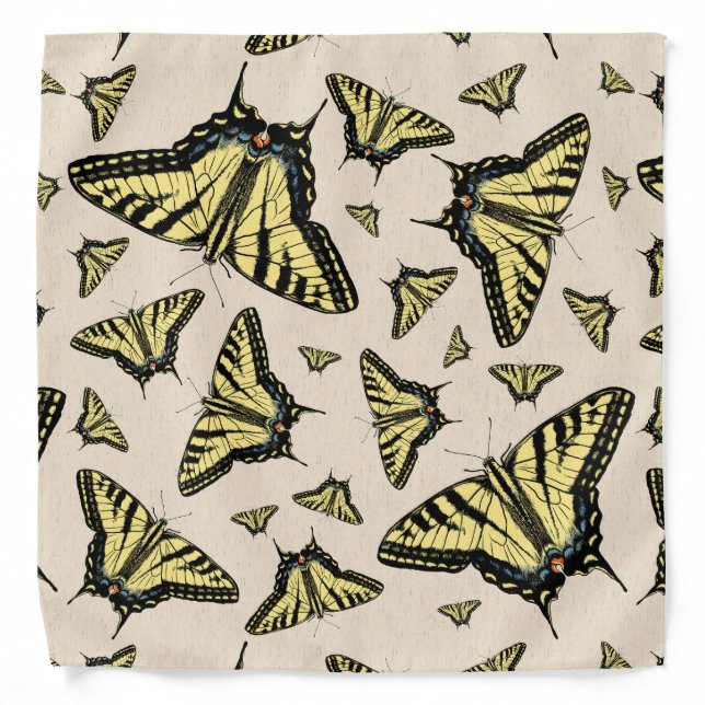 Southwest Yellow Swallowtail Butterflies All Over  Bandana (Front)