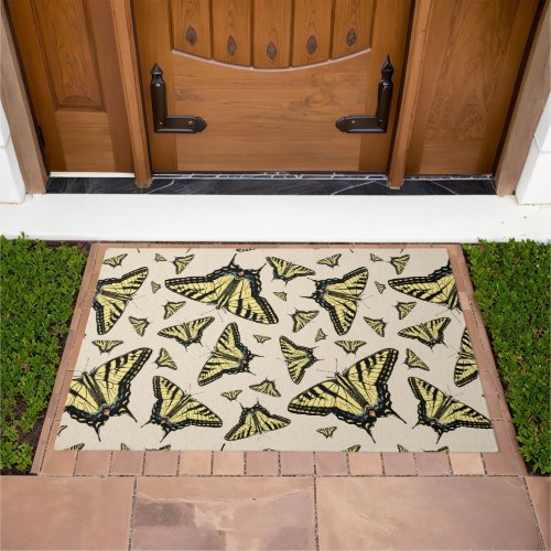 Southwest Yellow Swallowtail Butterflies All Over  Doormat