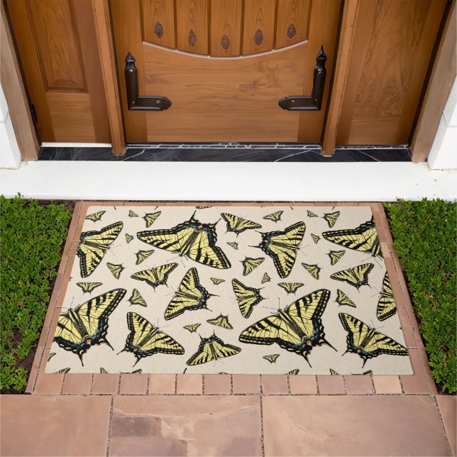 Southwest Yellow Swallowtail Butterflies All Over  Doormat (Outdoor)