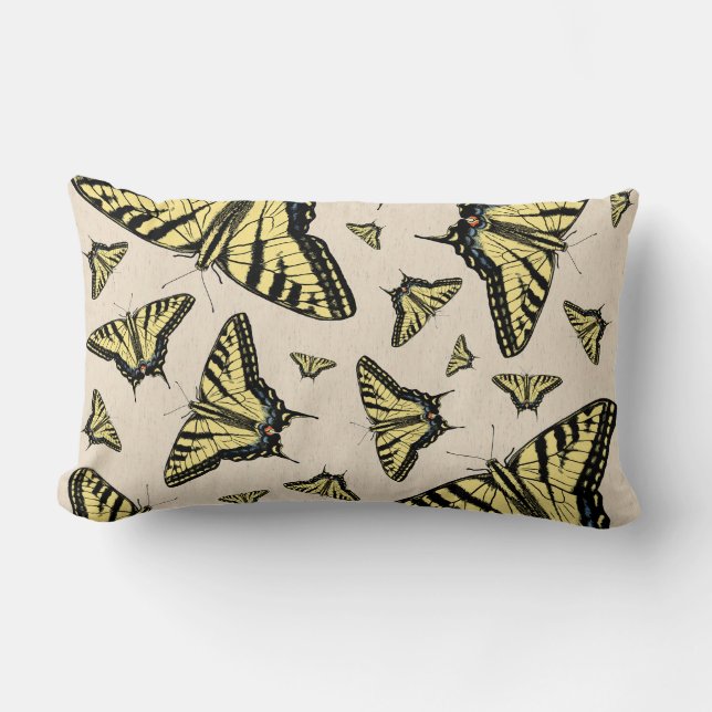 Southwest Yellow Swallowtail Butterflies All Over  Lumbar Pillow (Front)